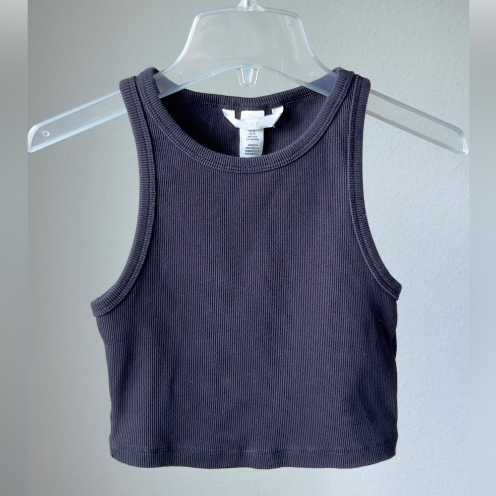 H&M Black Sleeveless Crop Top, size XS